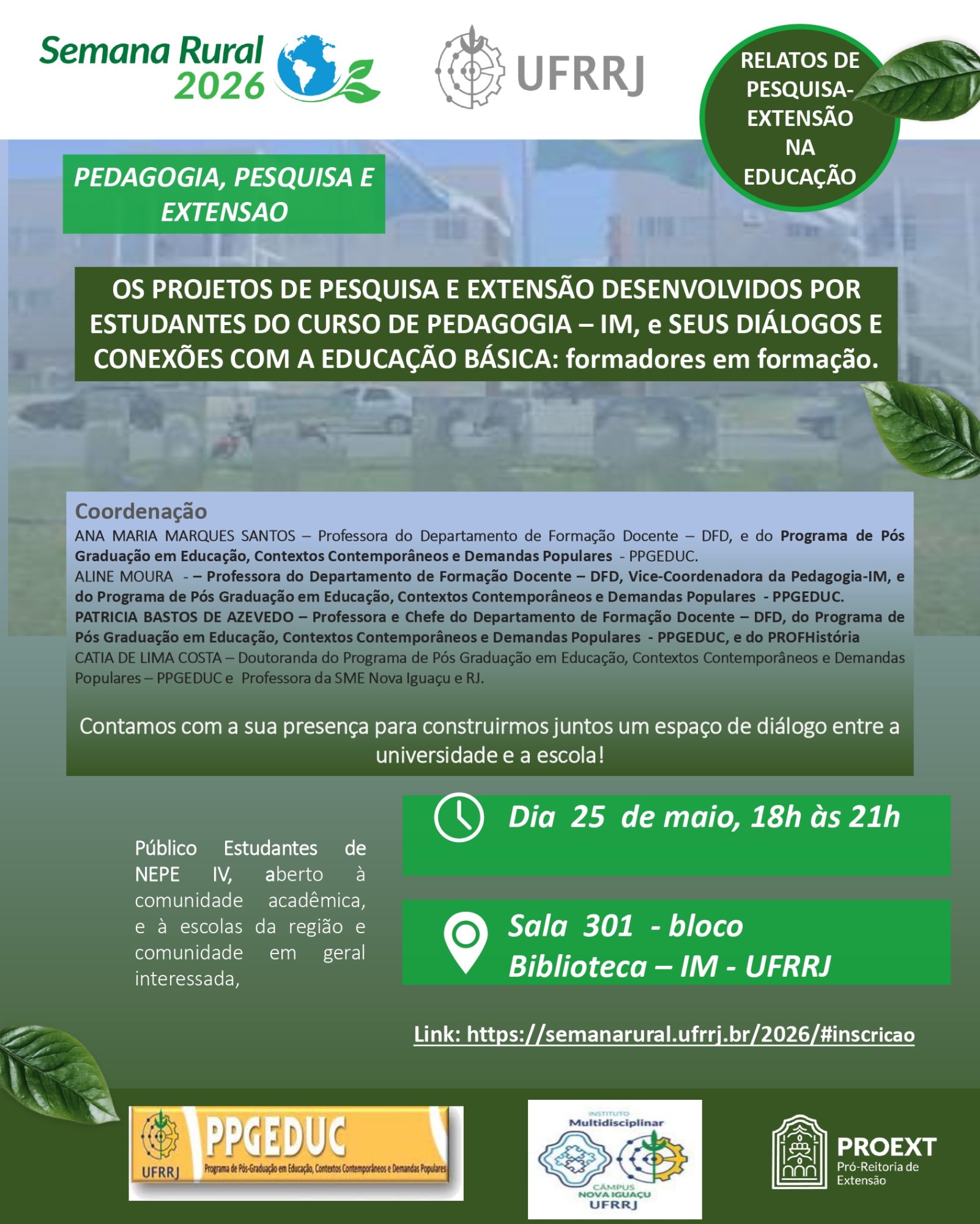 Pesquisa e Extensão NEPEIV — Semana Rural 2026